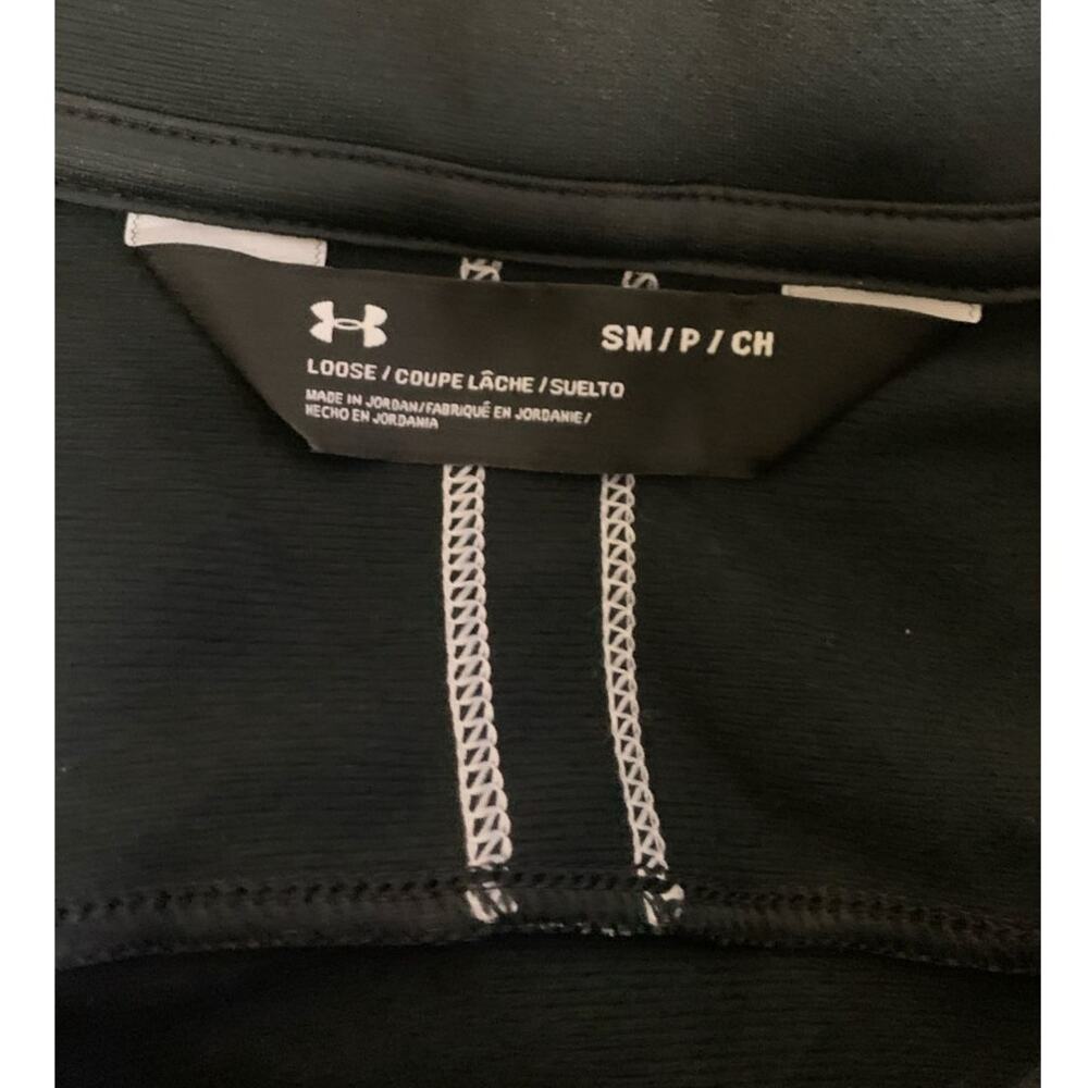 Under Armour Men's SMALL Qualifier Quarter Zip Pullover, Black / White - Picture 4 of 6